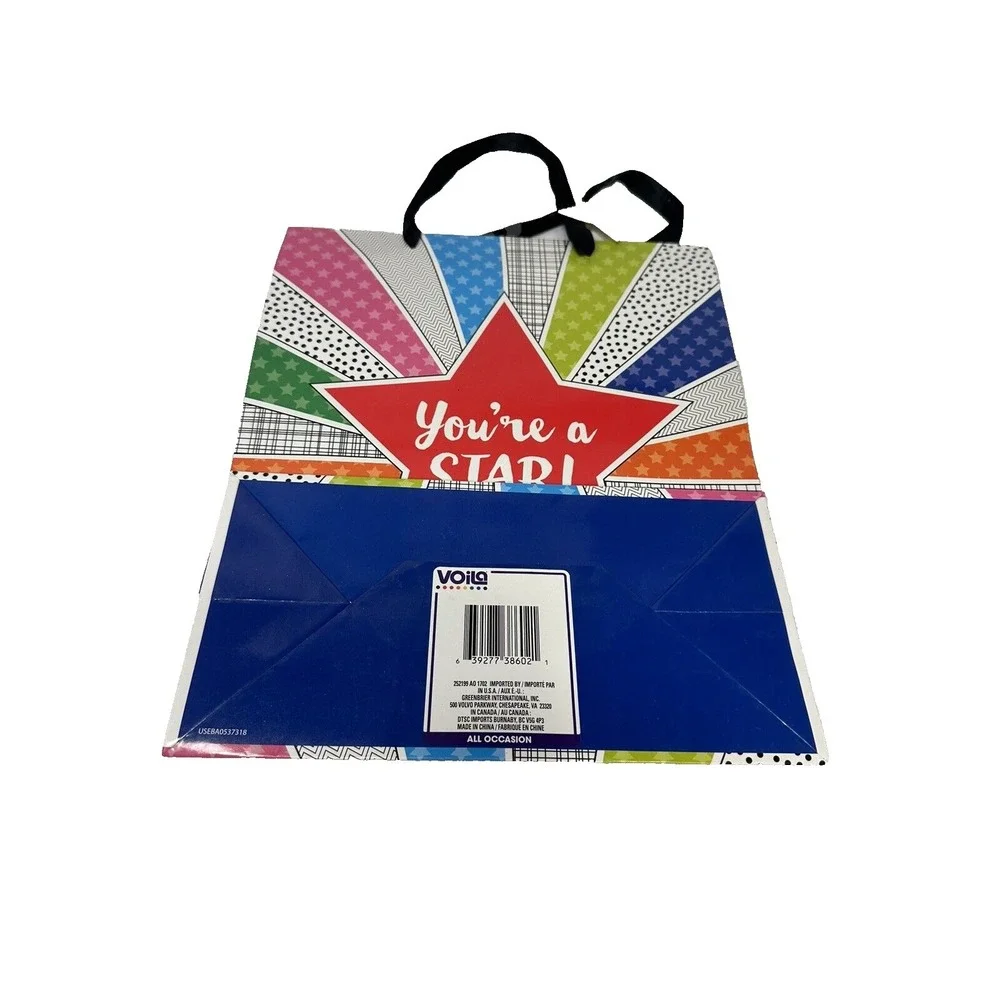 10 BAGS VOILA gift bag party bag BIRTHDAY approximately 5X10 inch 12 inches tall